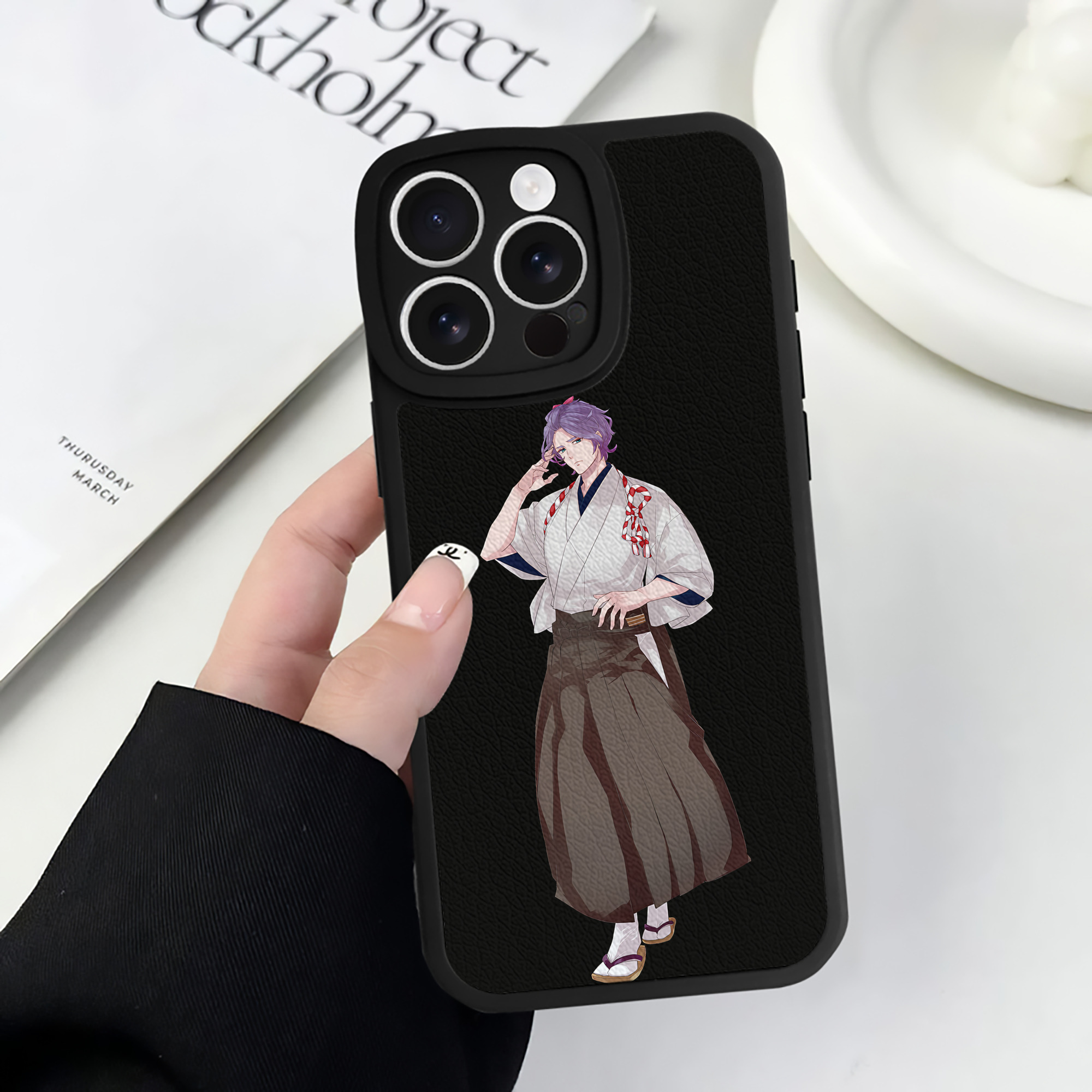 （画像用） 刀剣乱舞 Touken Ranbu 【iPhone 16シリーズ対応】シリコンスマホケース（レザー調） 材質：シリコン